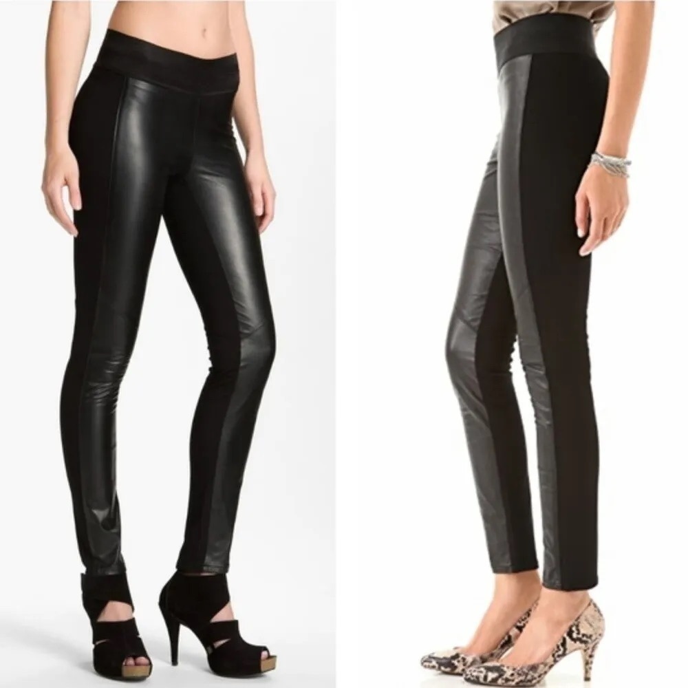 PAIGE Paloma Ponte Faux Leather Leggings Revolve Size‎ medium